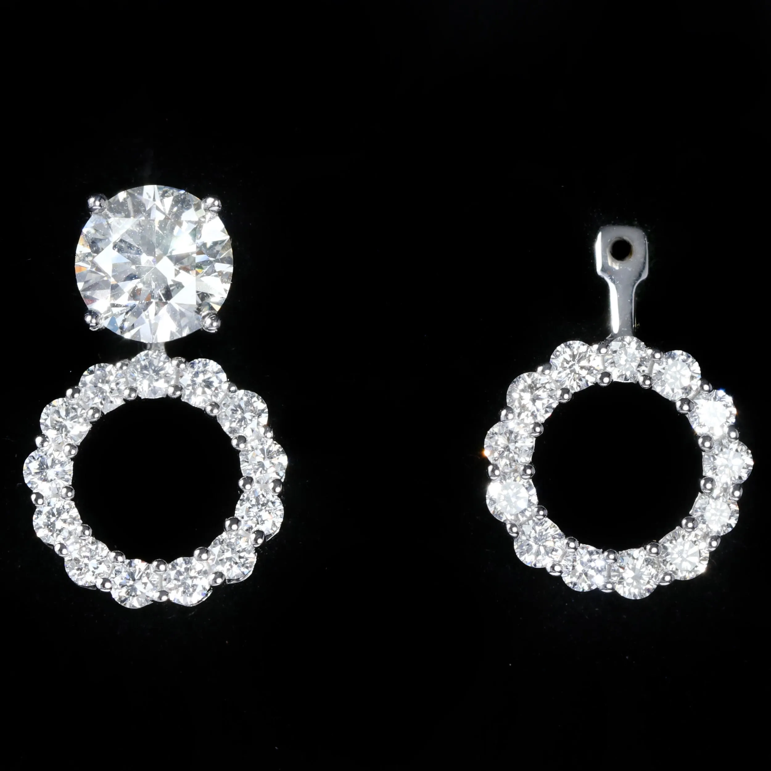 14K White Gold 0.75 CTW Diamond Earring Jackets