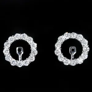 14K White Gold 0.75 CTW Diamond Earring Jackets