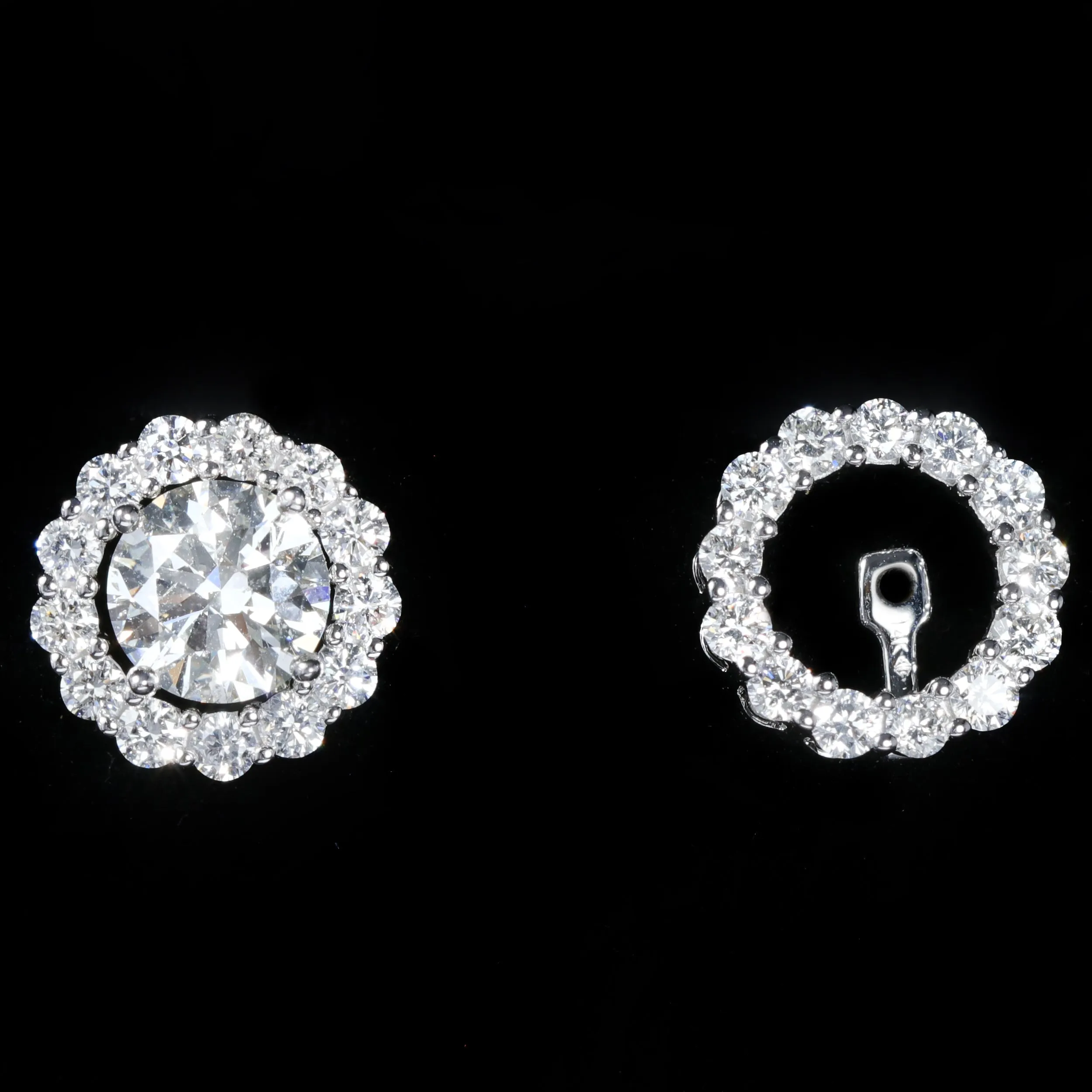 14K White Gold 0.75 CTW Diamond Earring Jackets