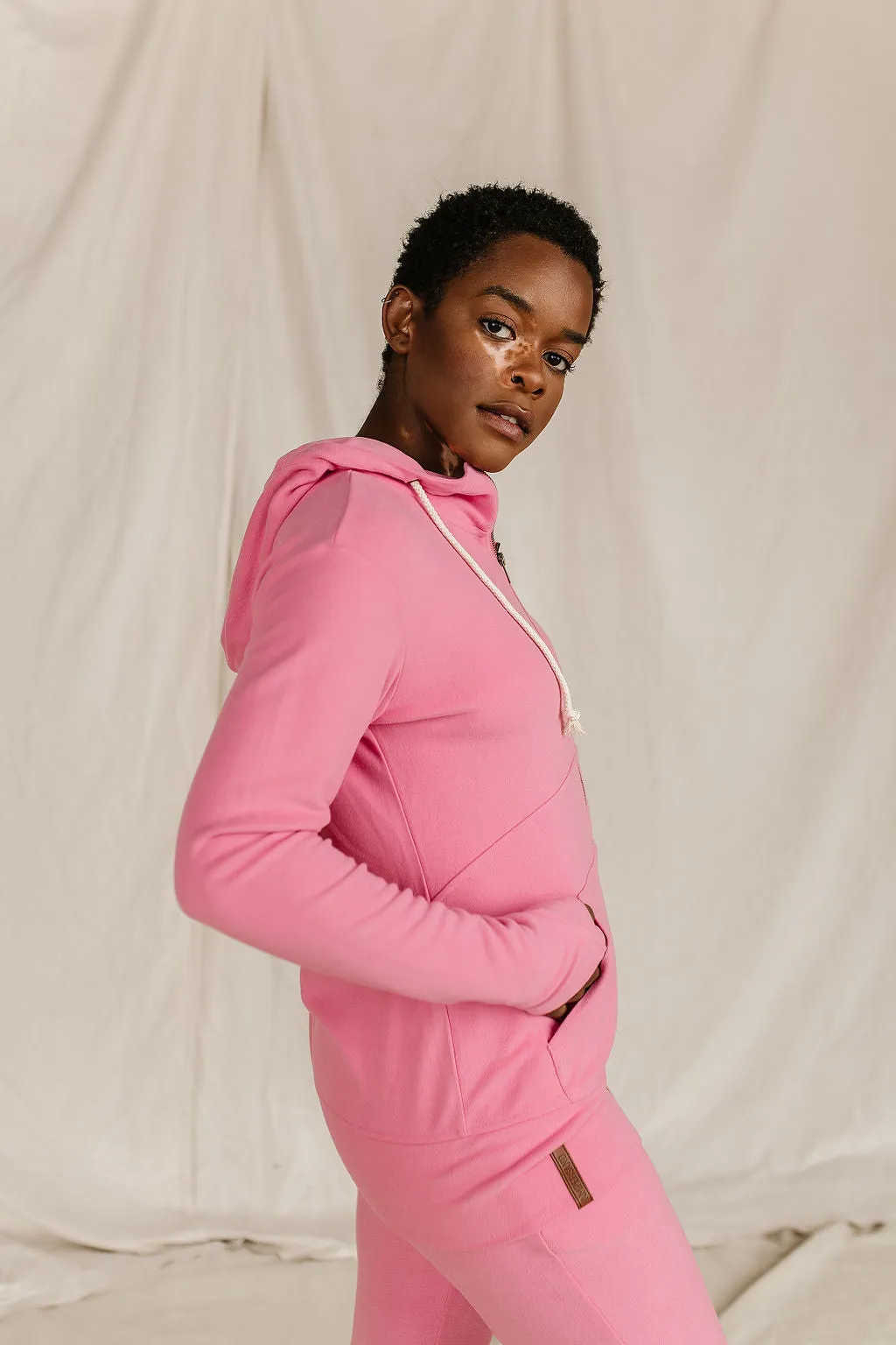 Ampersand Performance Fleece Fullzip Hoodie - Pink Tulip