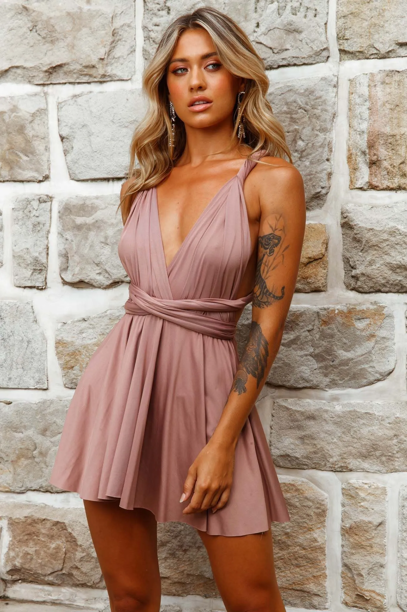 Ariana Multiway Mini Dress Mocha