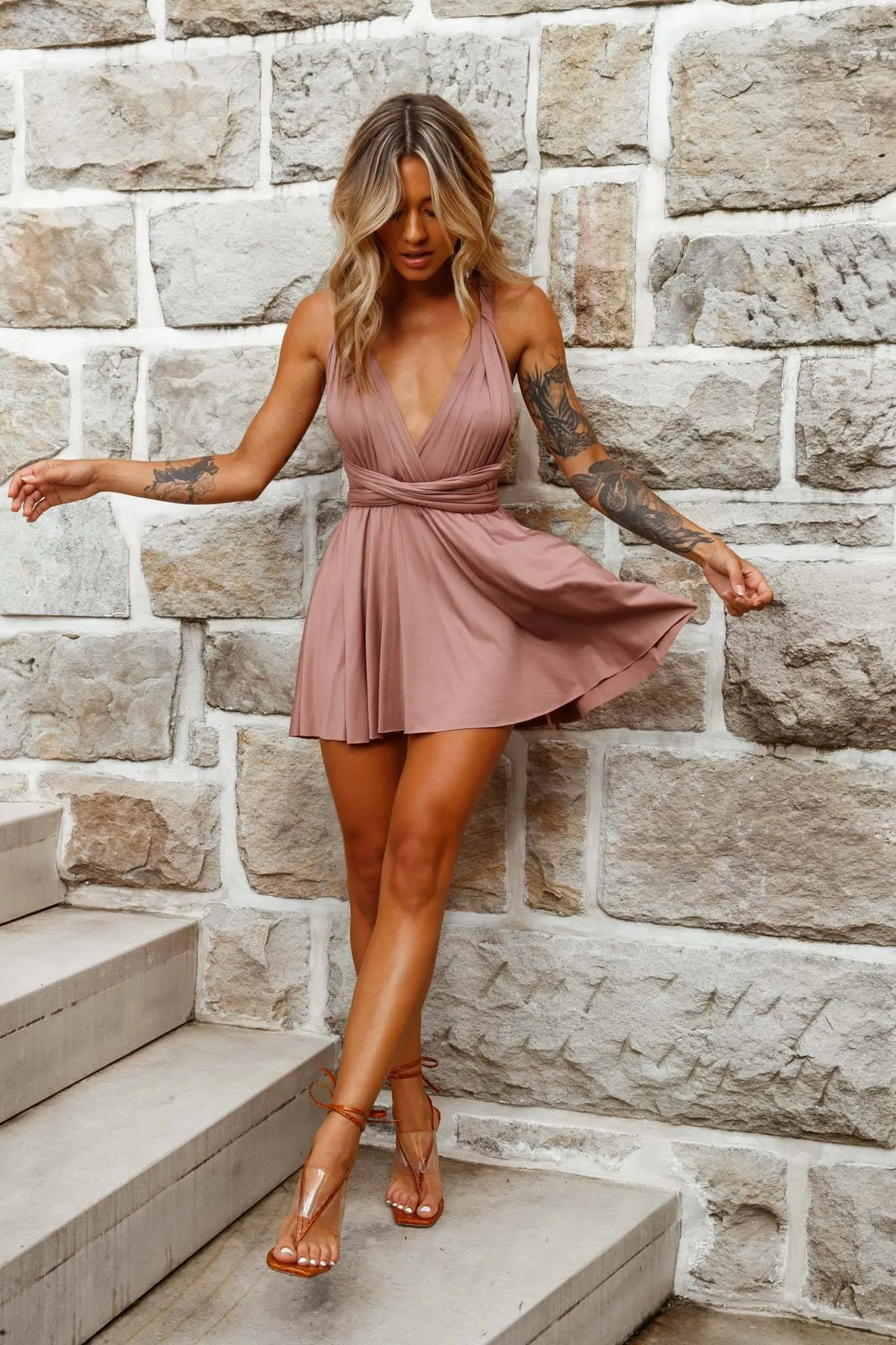 Ariana Multiway Mini Dress Mocha