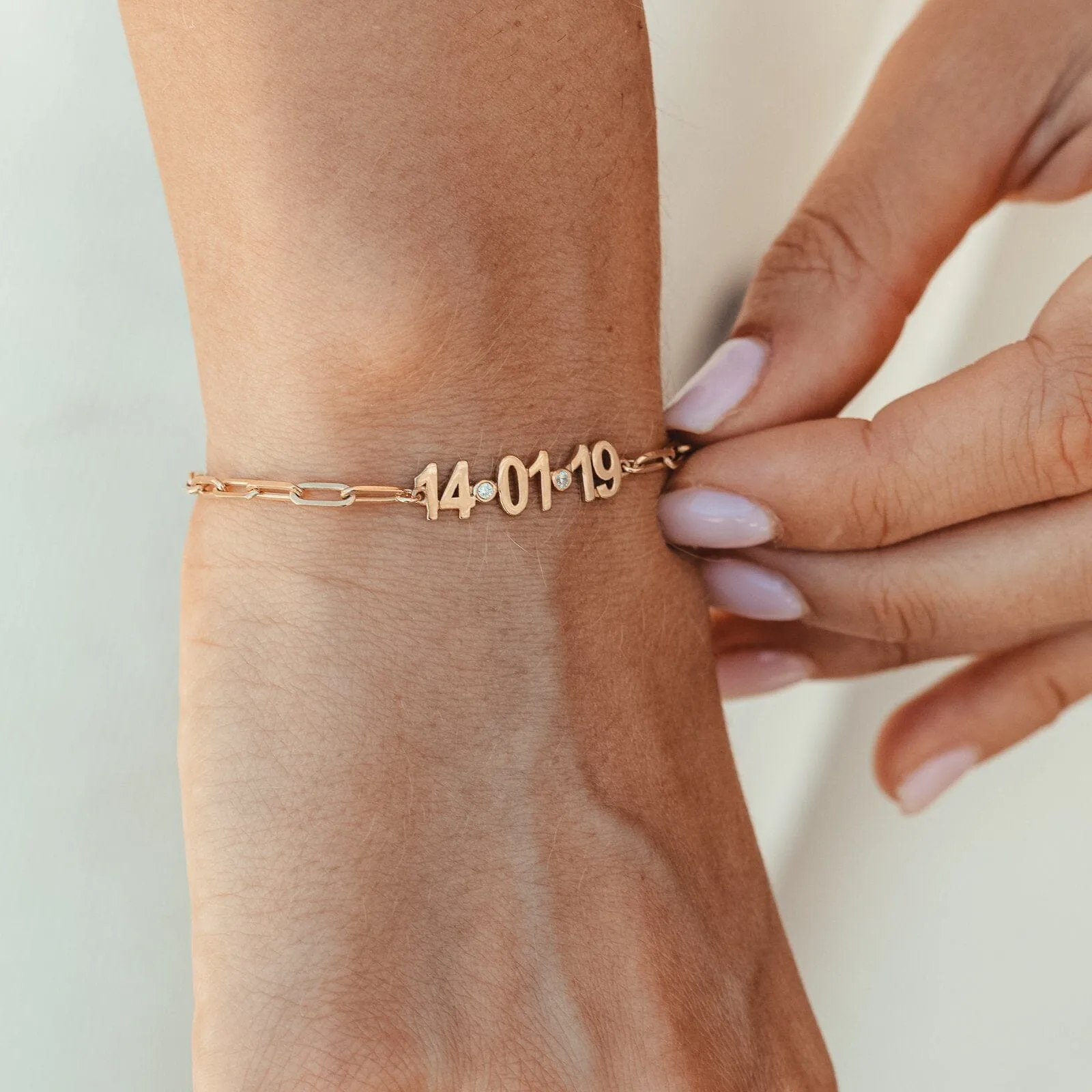 Birthdate Diamond Bracelet - 14K Rose Gold