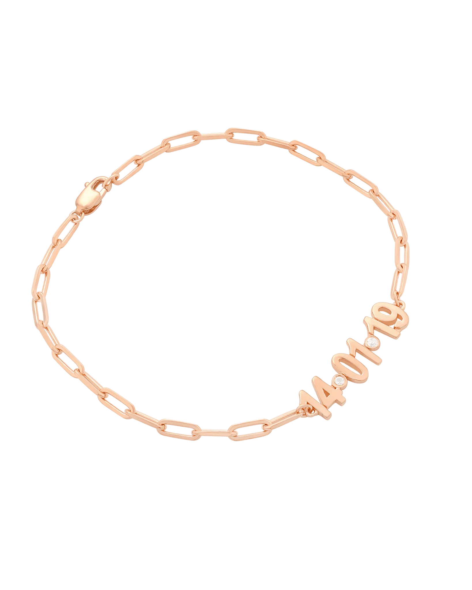 Birthdate Diamond Bracelet - 14K Rose Gold