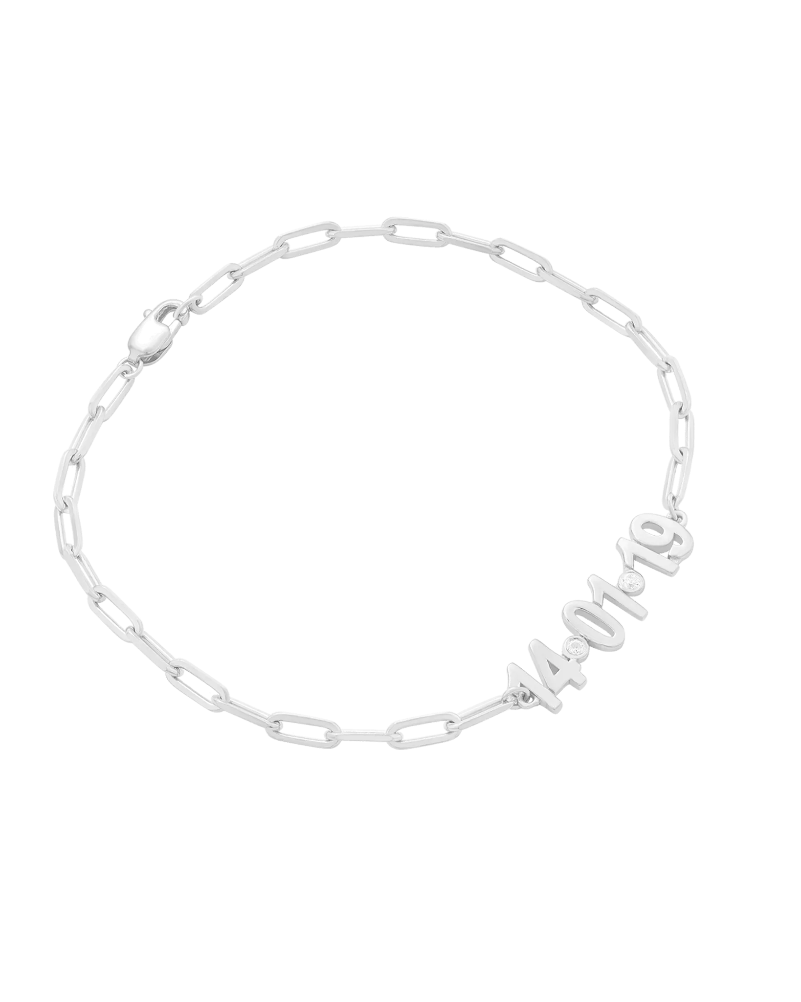 Birthdate Diamond Bracelet - 14K White Gold