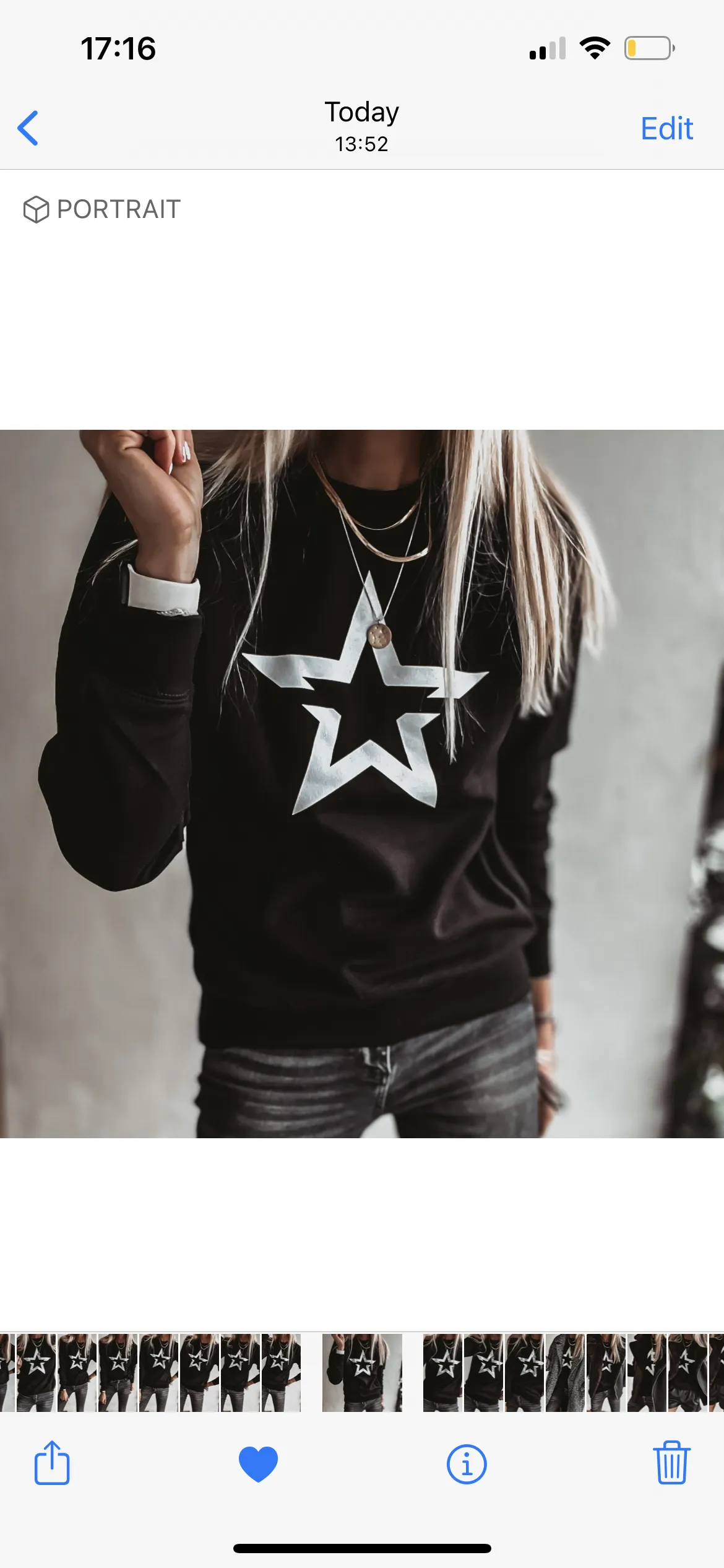 Black sweatshirt with a striking white star *boyfriend fit* *back in stock*