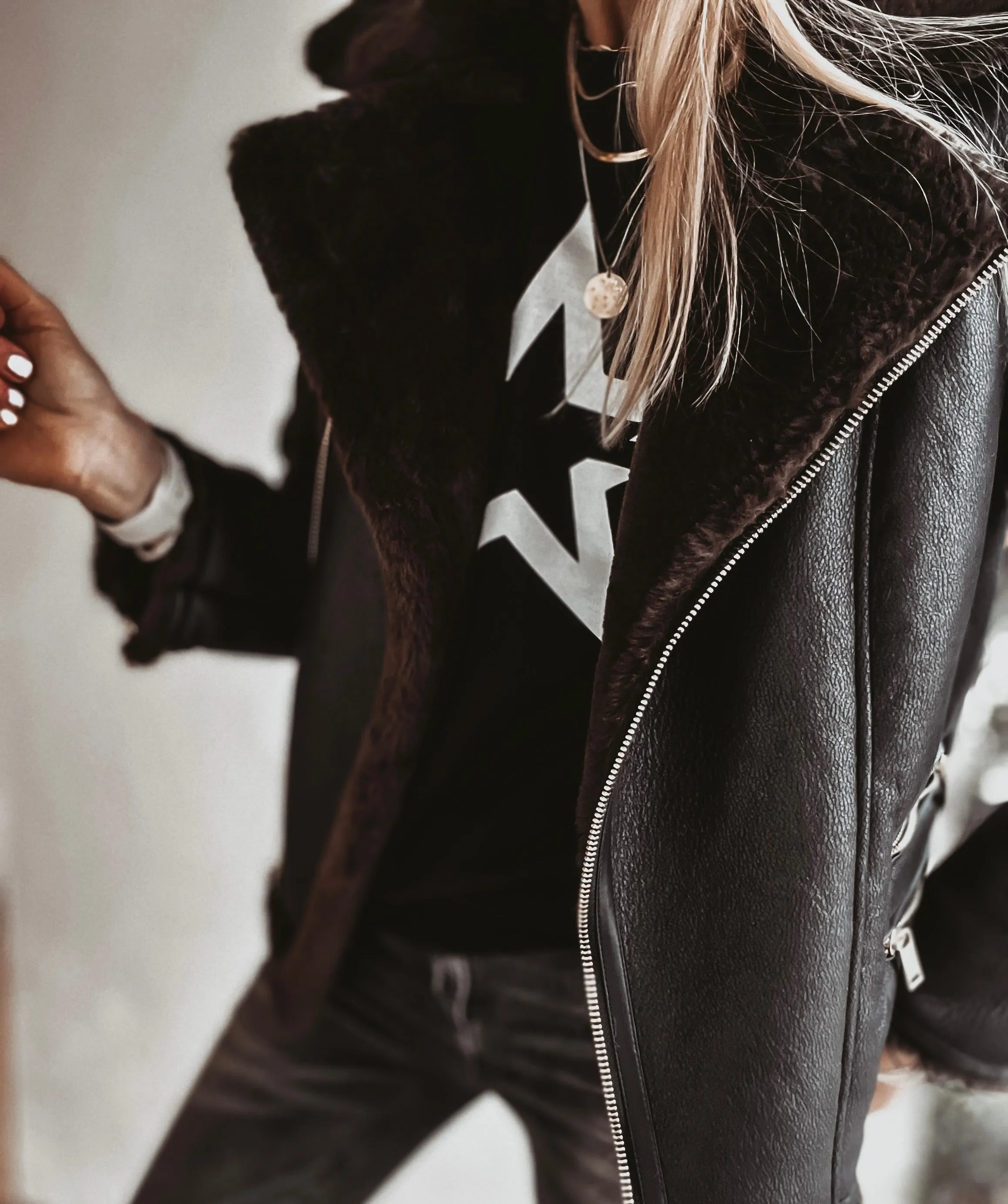 Black sweatshirt with a striking white star *boyfriend fit* *back in stock*