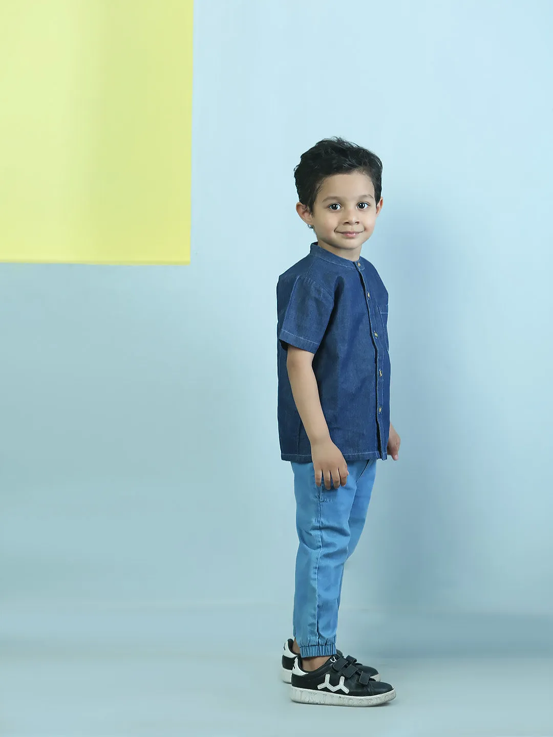 Boys Chambray Shirt Dark