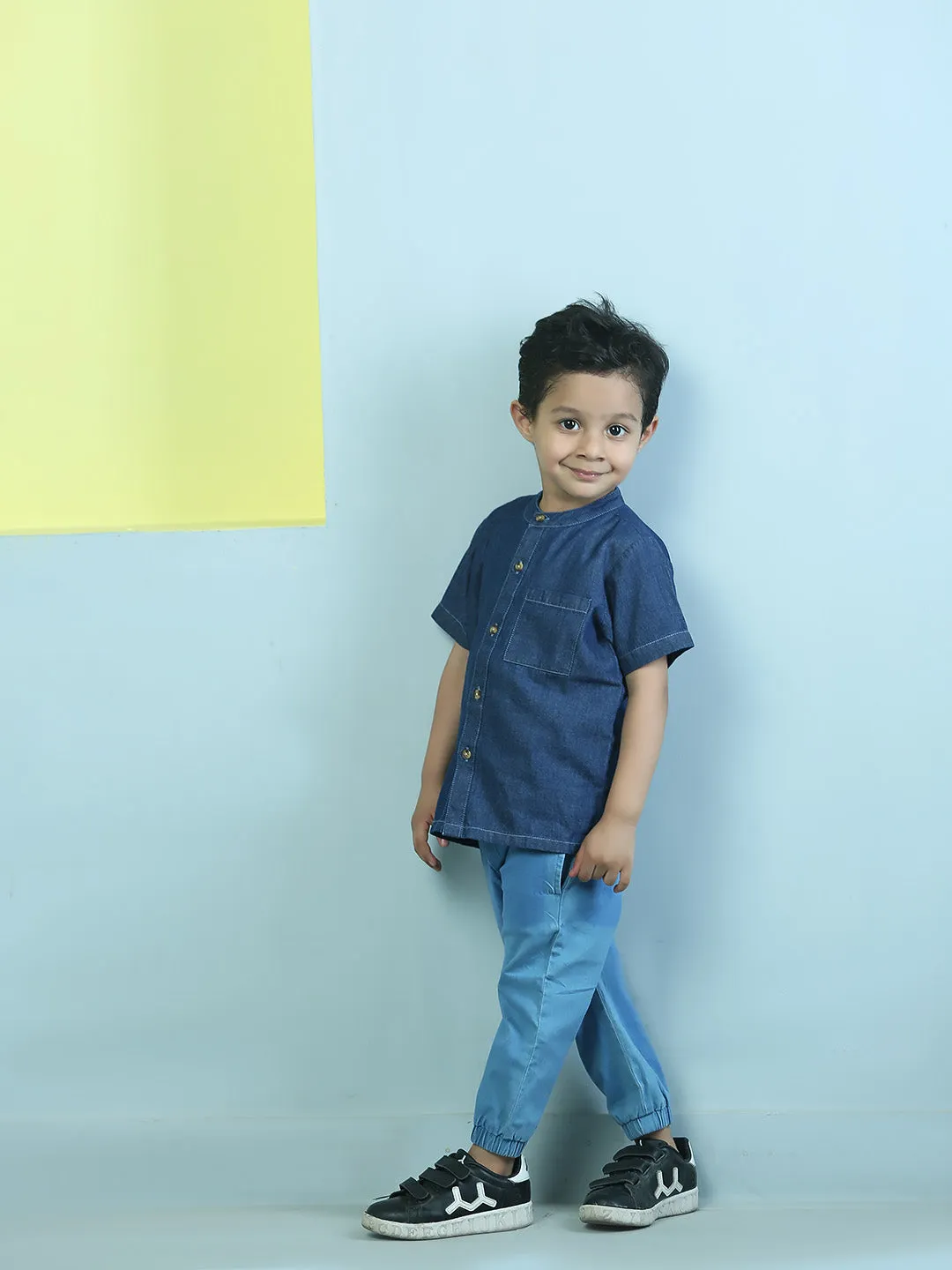 Boys Chambray Shirt Dark