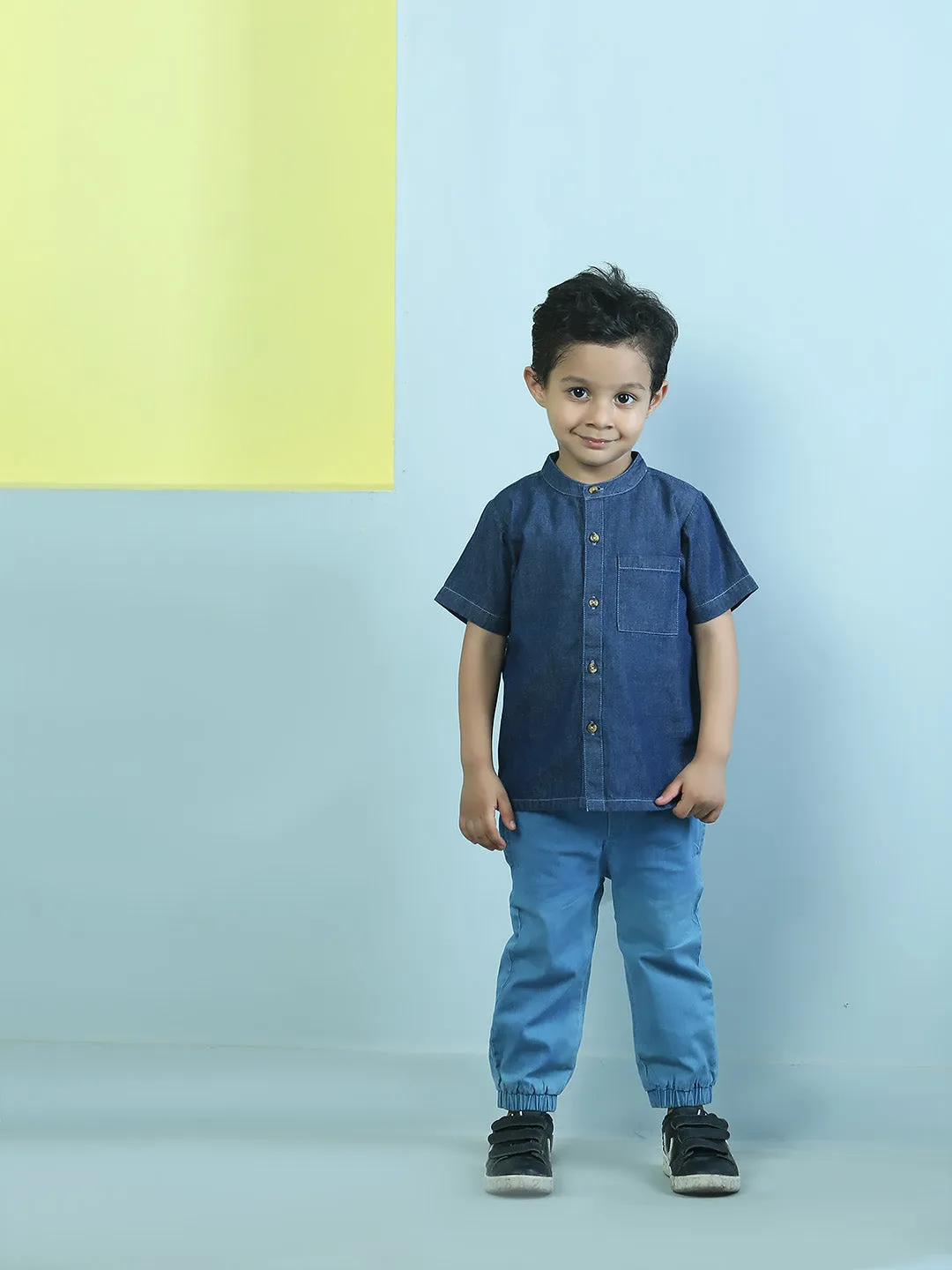 Boys Chambray Shirt Dark