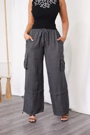 Casual Drawstring Elastic Waist Cargo Pants