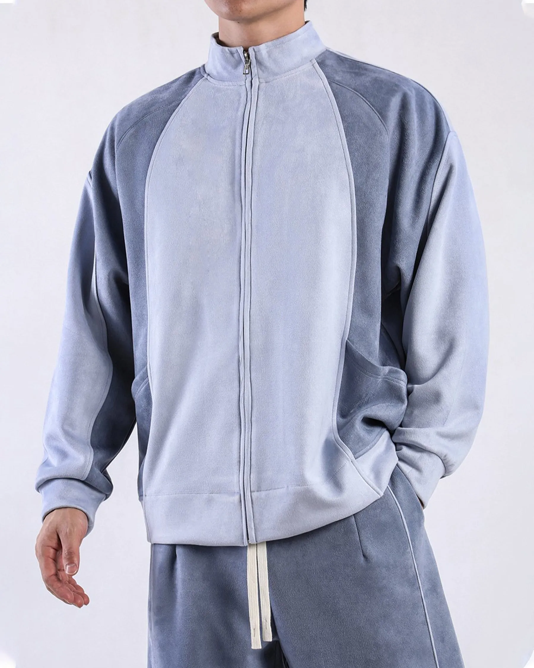 Duo-Tone Suede Track Jacket New