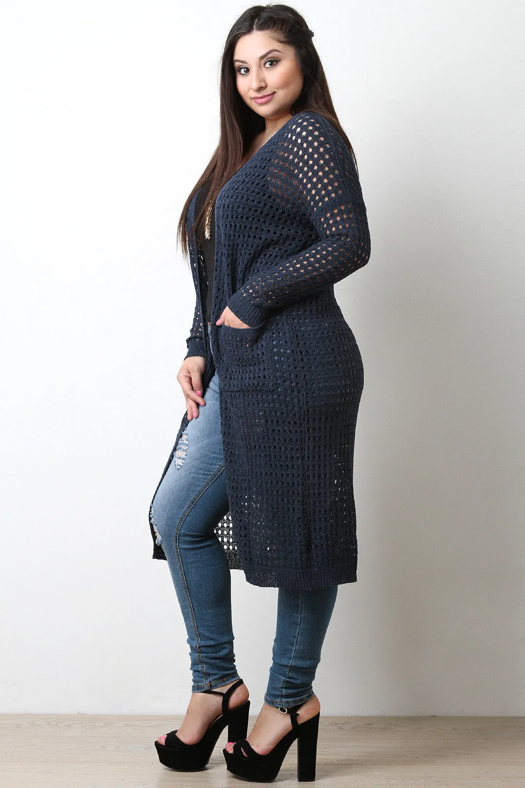 Eyelet Duster Cardigan