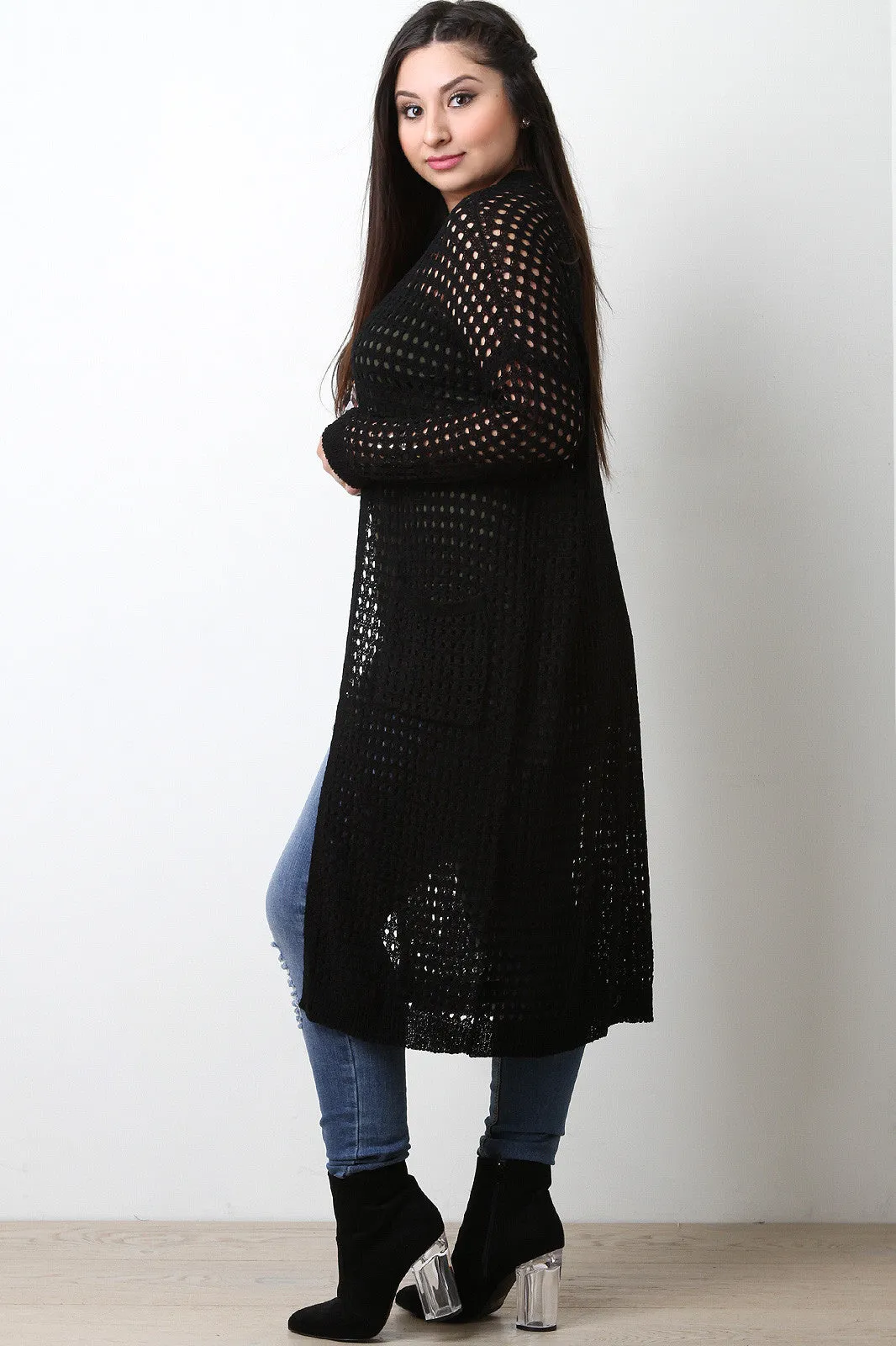 Eyelet Duster Cardigan