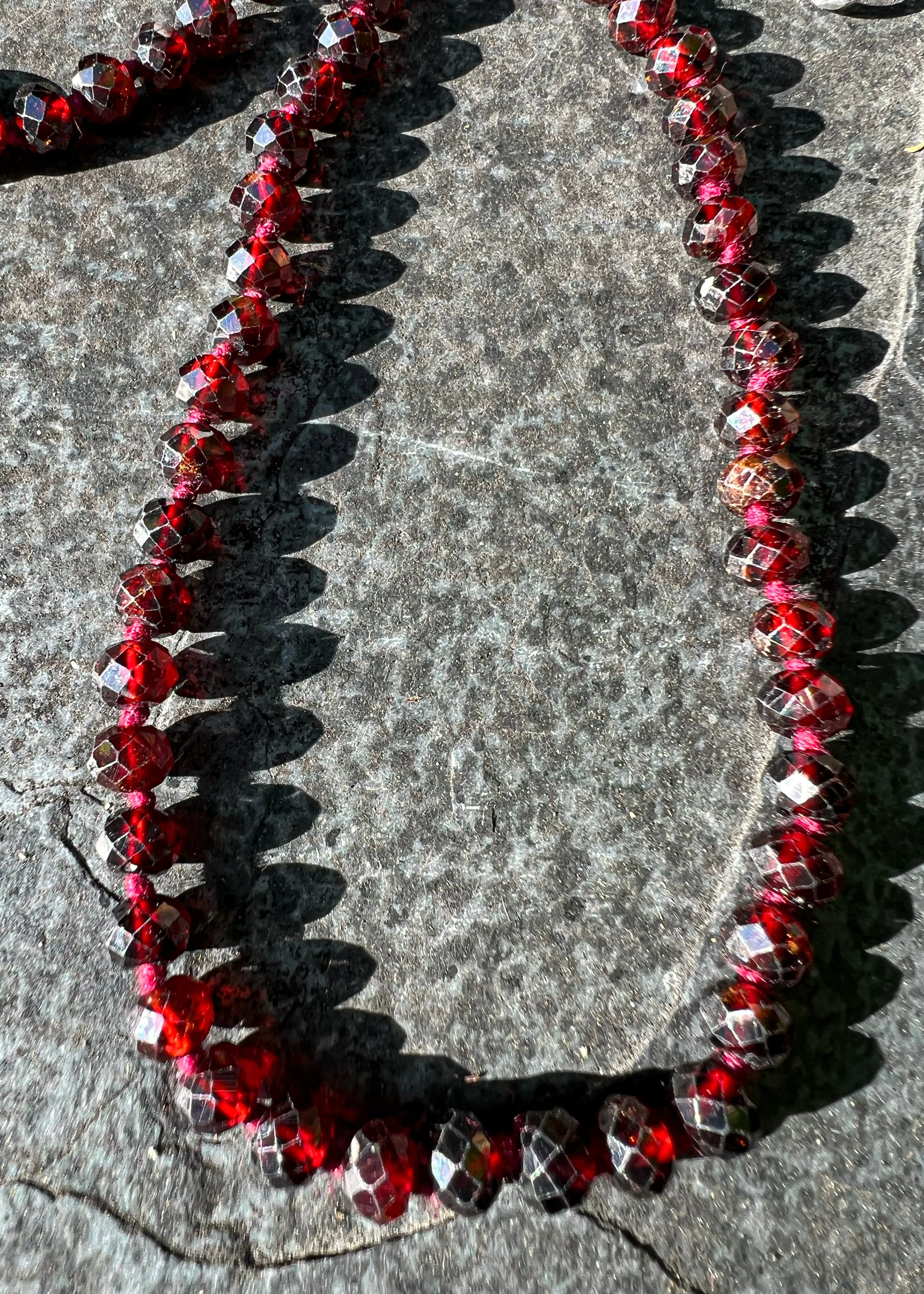 Garnet Red "Love is the Drug - Roxy Music" Necklace