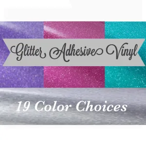 Glitter Adhesive Vinyl - 12x12" Glitter Adhesive Vinyl Permanent Outdoor Vinyl Oracal 651 Equivalent FDC 3700 Ultra Metallic & GT Ultra Metallic Glitter Vinyl 12x12" Sheets