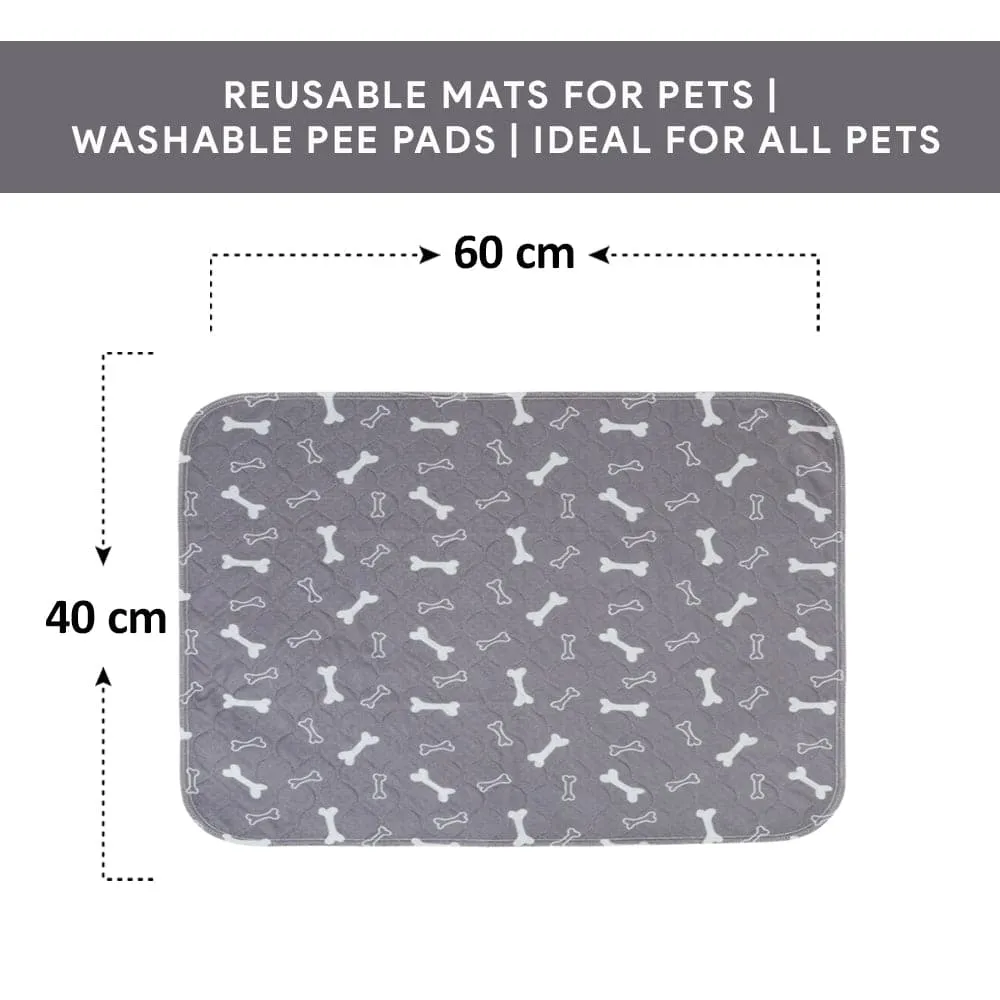 Goofy Tails Reusable Pee Pads for Small Dogs and Puppies -Bone Print (60x40 cm)