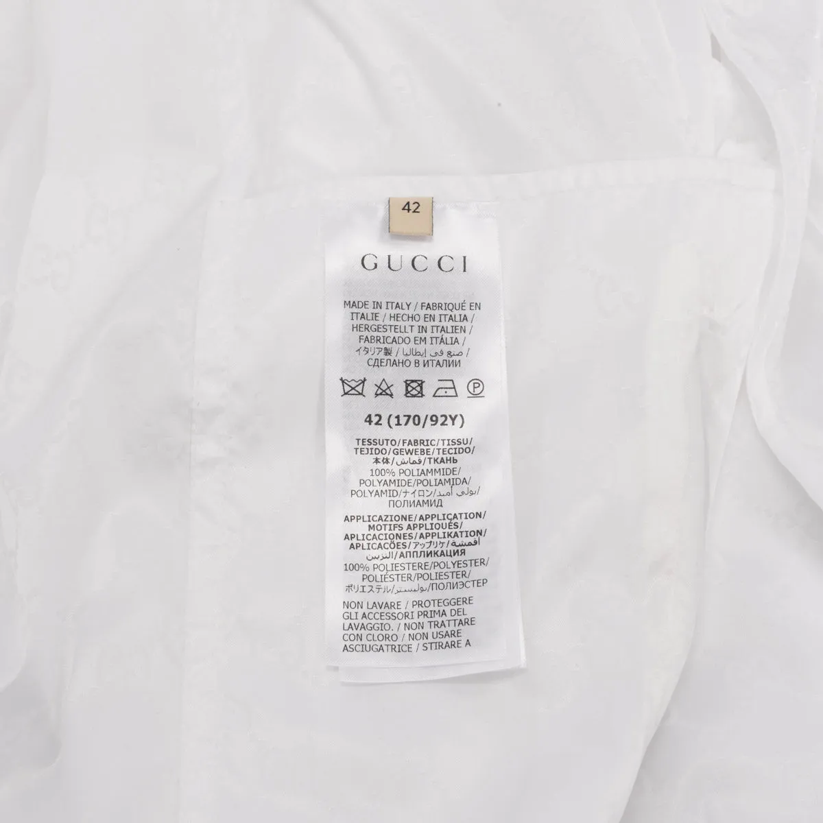 Gucci White Nylon GG Jacquard Windbreaker Jacket IT 42