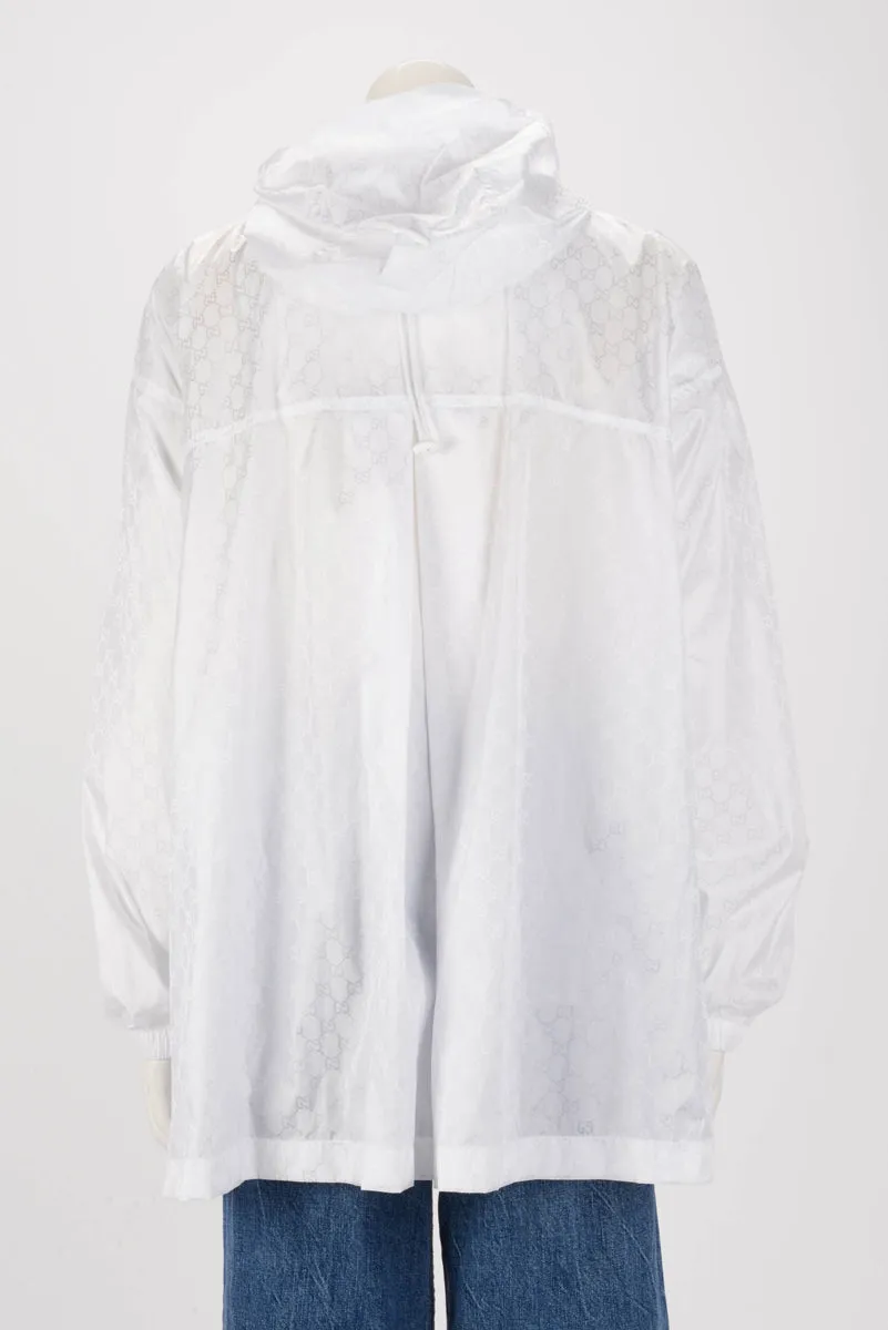 Gucci White Nylon GG Jacquard Windbreaker Jacket IT 42