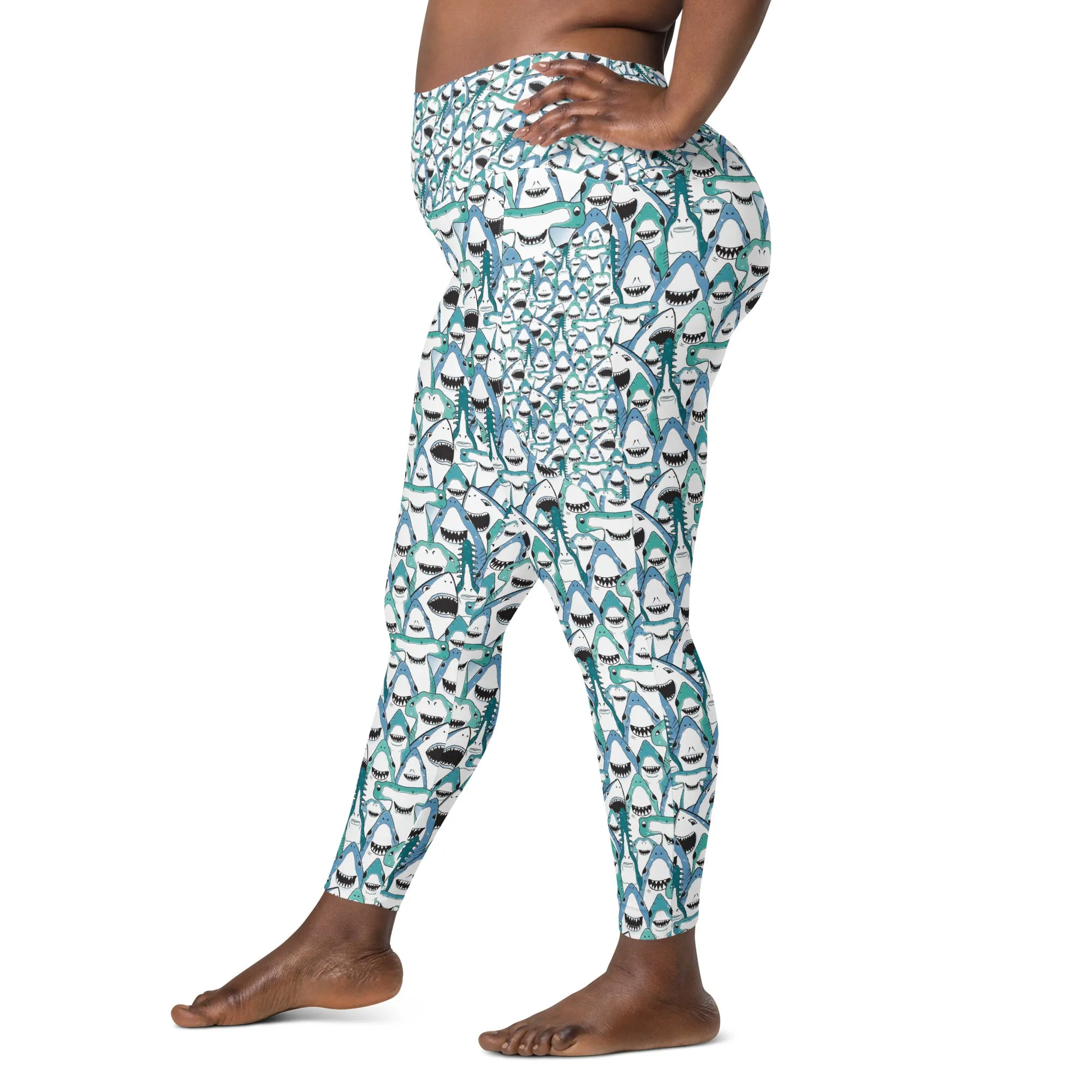 Happiest Sharks Pocket Leggings (2XS - 6X)