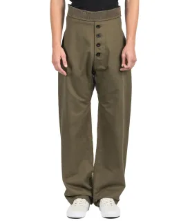 Khaki Green Buttoned Pants