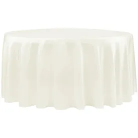 Lamour Satin 132" Round Tablecloth - Ivory