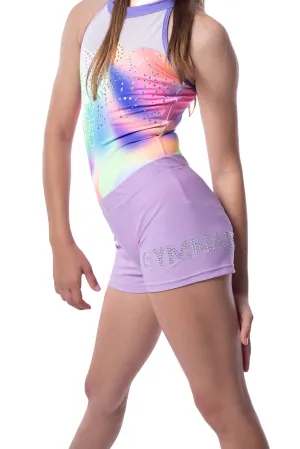 Lilac Gymnast Crystal Shorts