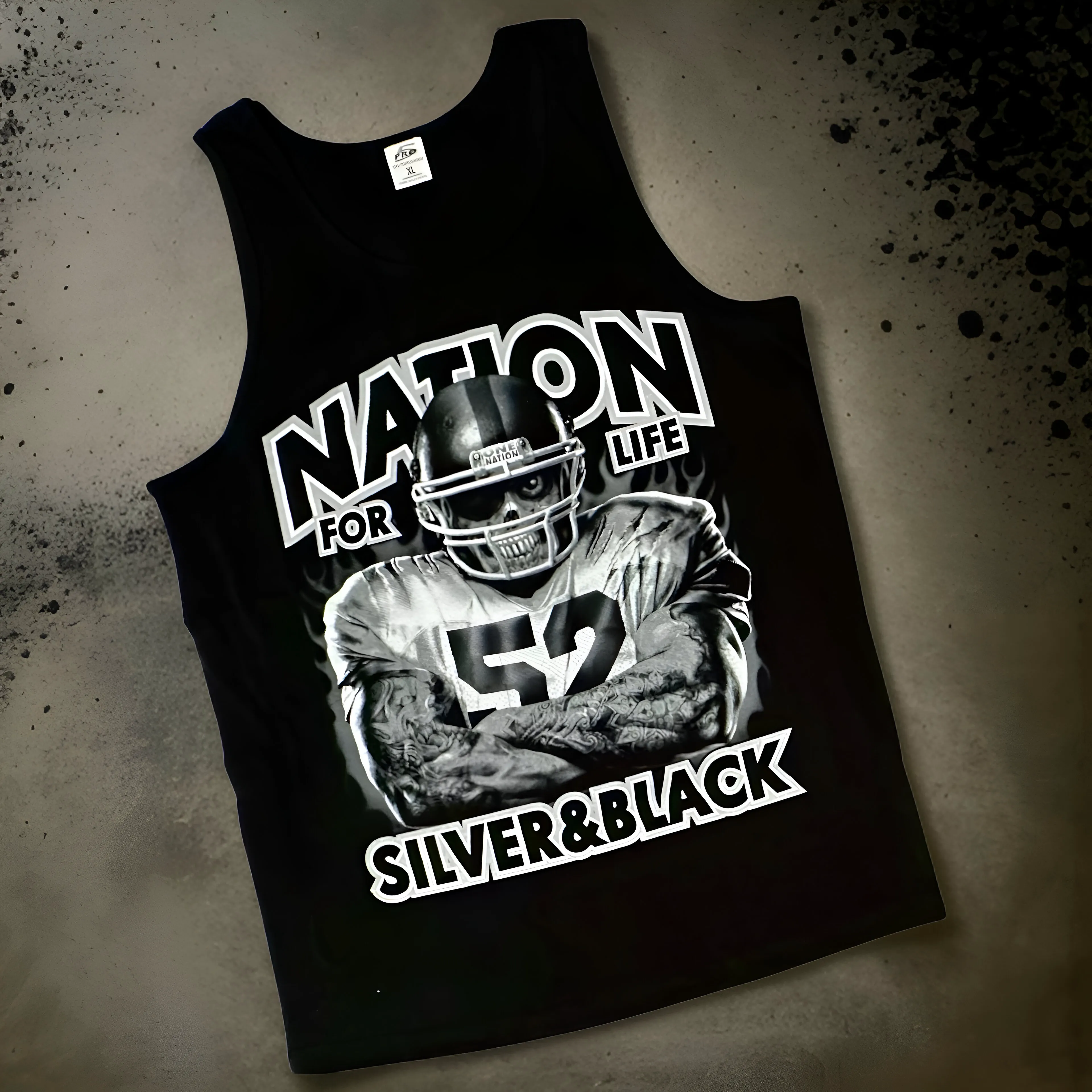 *<SC>* (BLACK) ~NATION FOR LIFE~ HEAVY COTTON JUMBO PRINT TANK TOPS