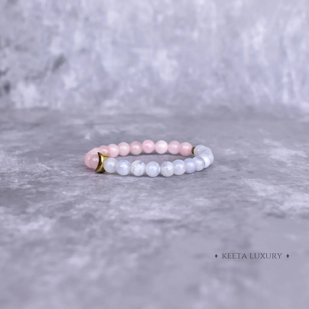 Lunar - Blue Lace Agate & Rose Quartz Bracelet