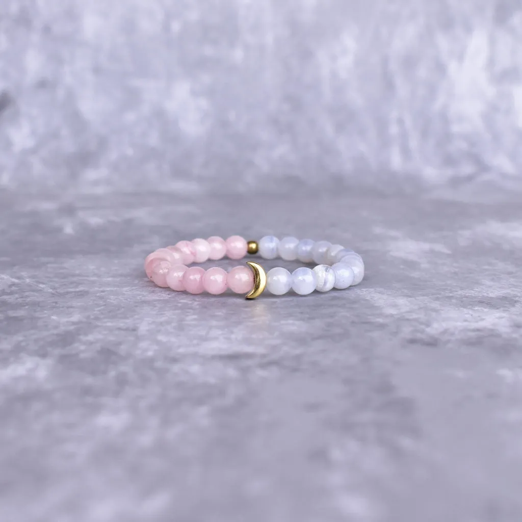 Lunar - Blue Lace Agate & Rose Quartz Bracelet