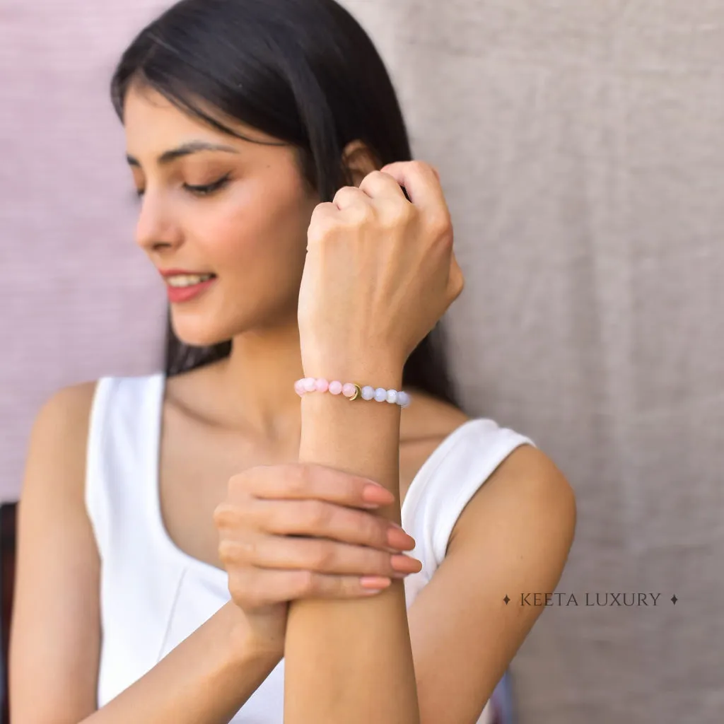 Lunar - Blue Lace Agate & Rose Quartz Bracelet