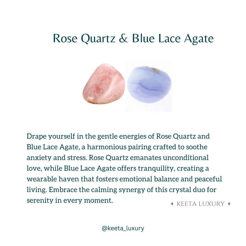 Lunar - Blue Lace Agate & Rose Quartz Bracelet