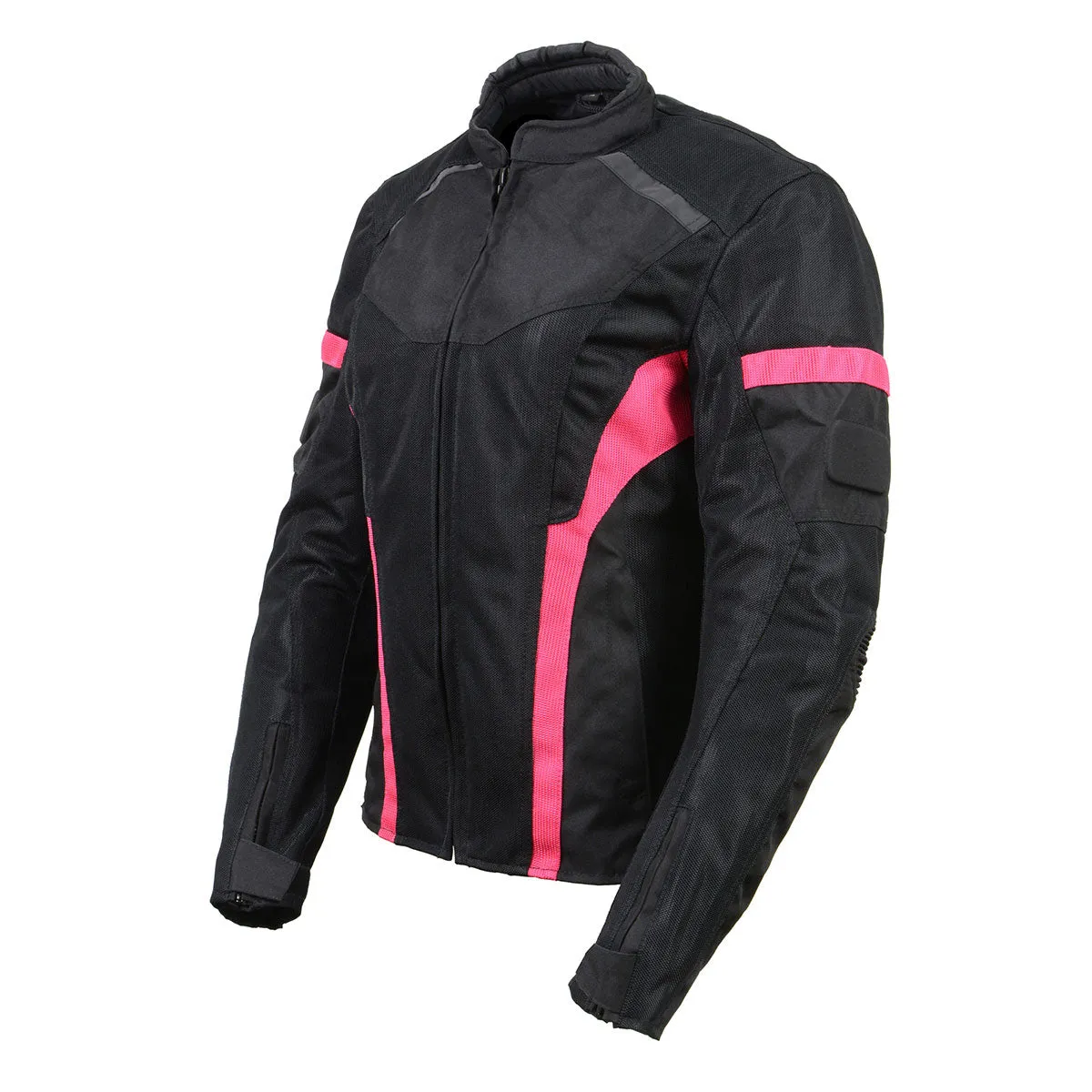 Milwaukee Leather MPL2794 Black and Pink Mesh/Textile Armored