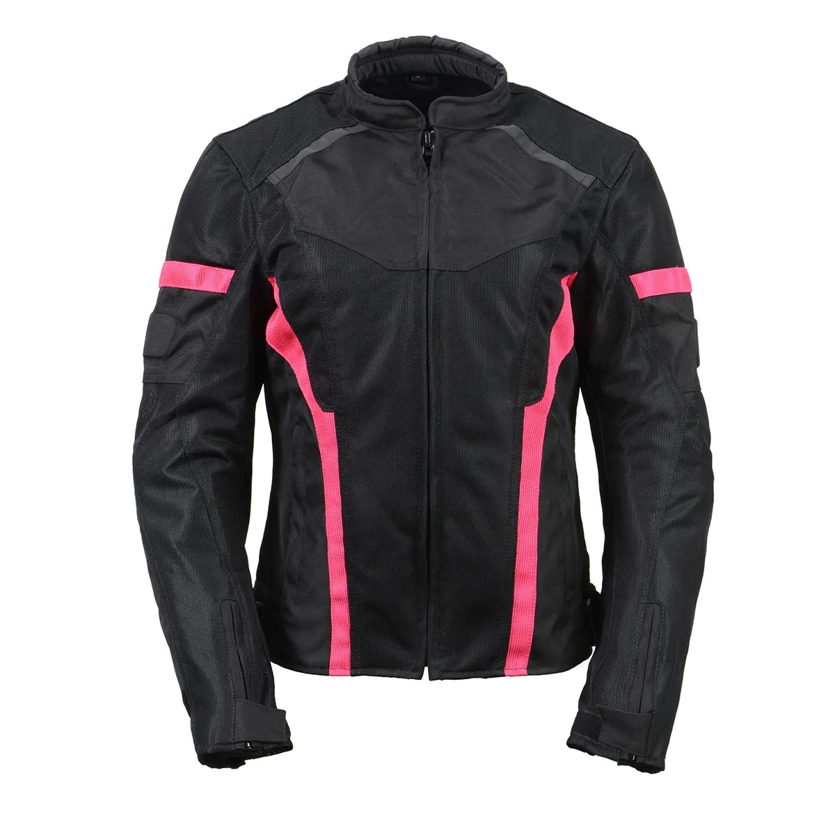 Milwaukee Leather MPL2794 Black and Pink Mesh/Textile Armored