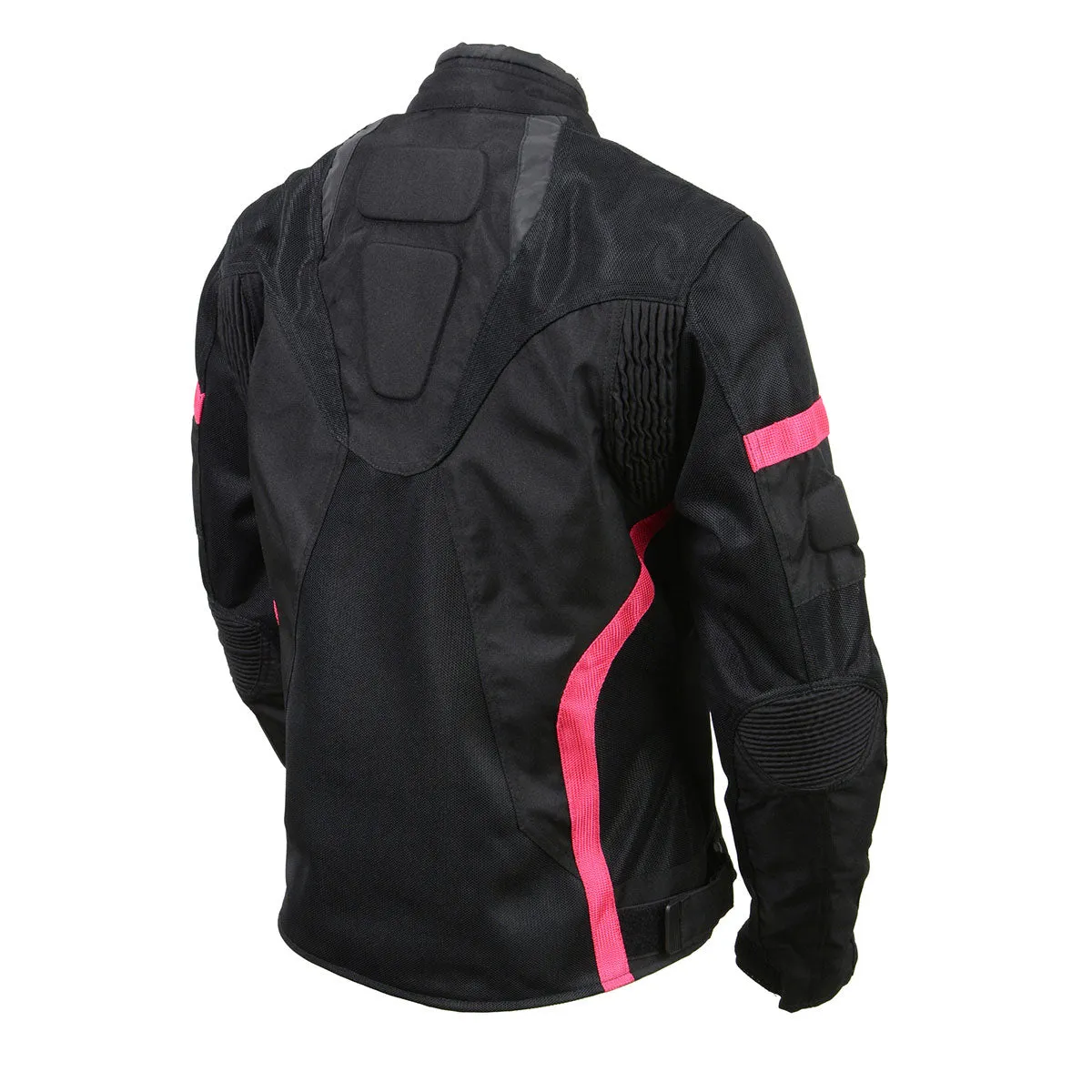 Milwaukee Leather MPL2794 Black and Pink Mesh/Textile Armored