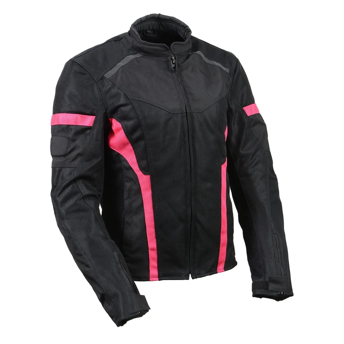 Milwaukee Leather MPL2794 Black and Pink Mesh/Textile Armored