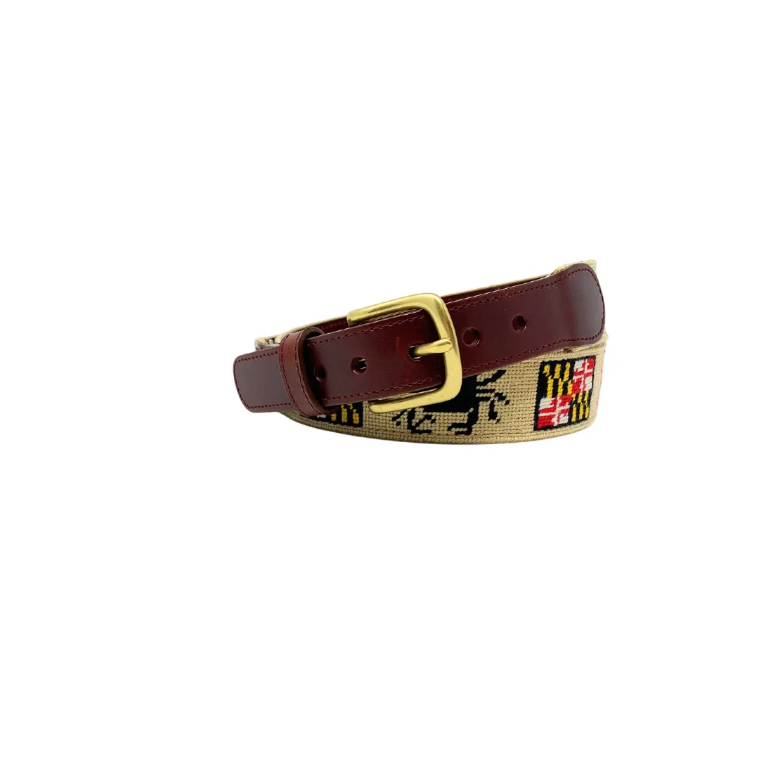 Needlepoint Young Adult Belt - Maryland Crab Needlepoint Design