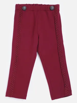 One Friday Burgundy Solid Legging