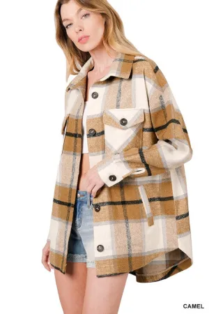 OVERSIZED YARN DYED PLAID SHACKET