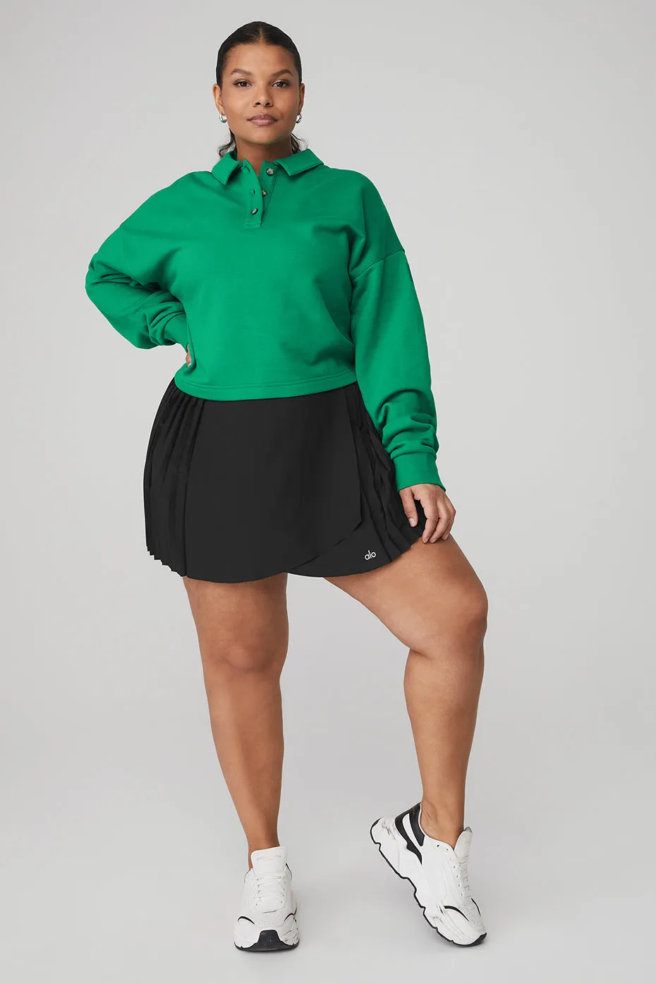 Polo Henley Pullover - Green Emerald