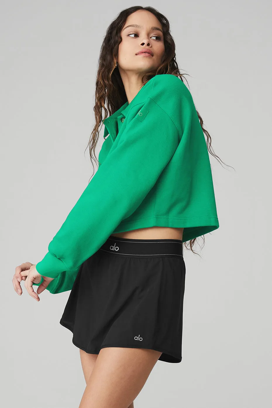 Polo Henley Pullover - Green Emerald