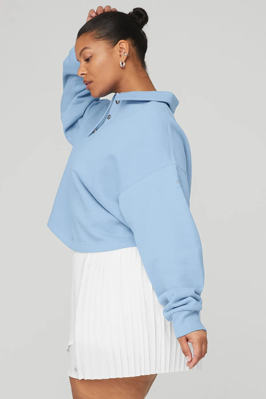 Polo Henley Pullover - Tile Blue