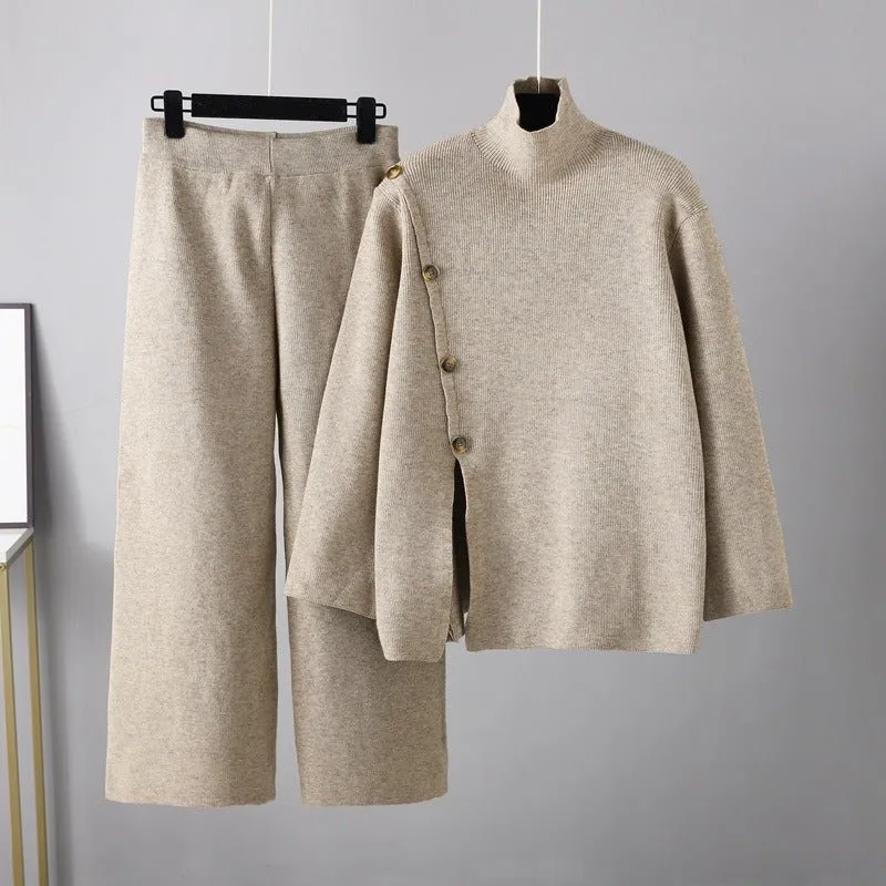 Pre Order:  Turtleneck Sweater and Pants Knit Set