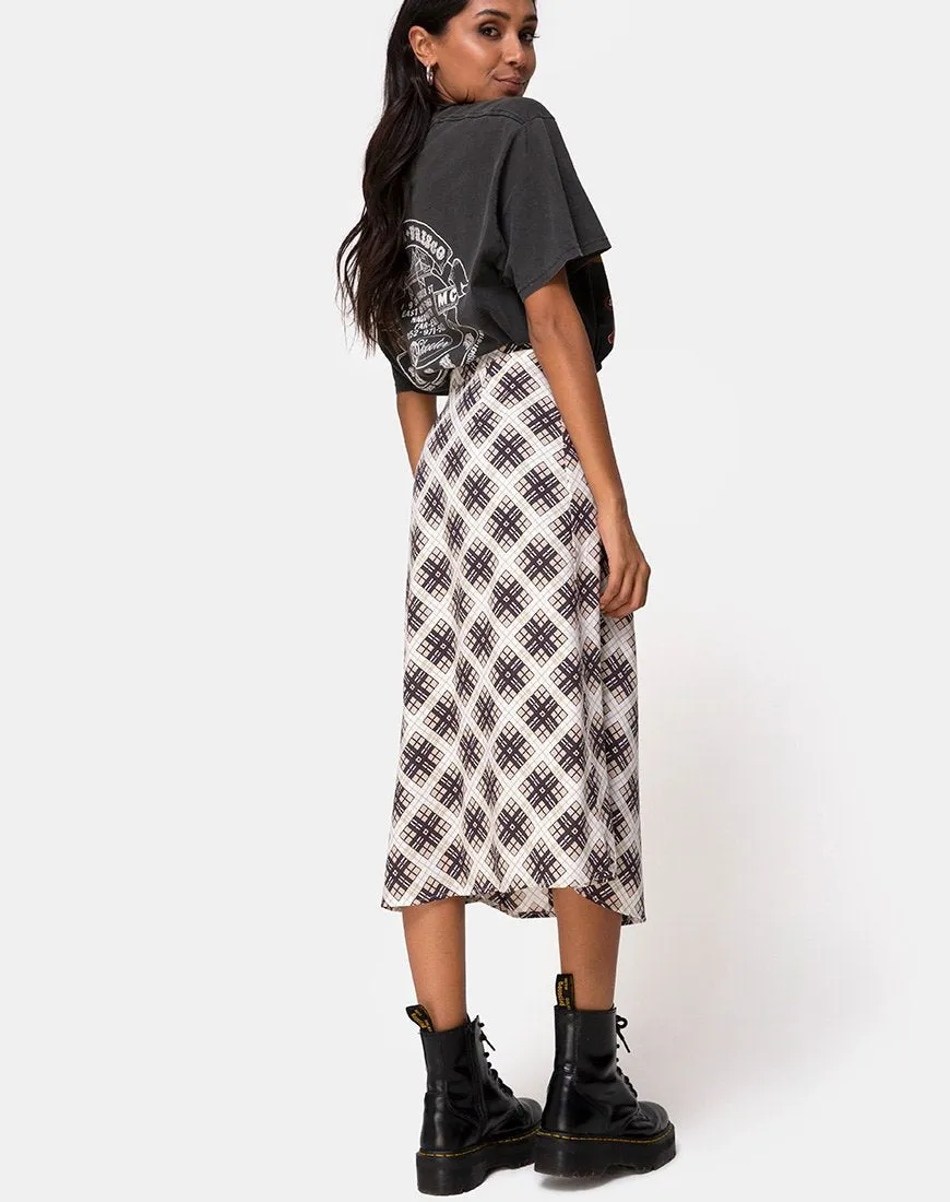 Saika Midi Skirt in Kate Check