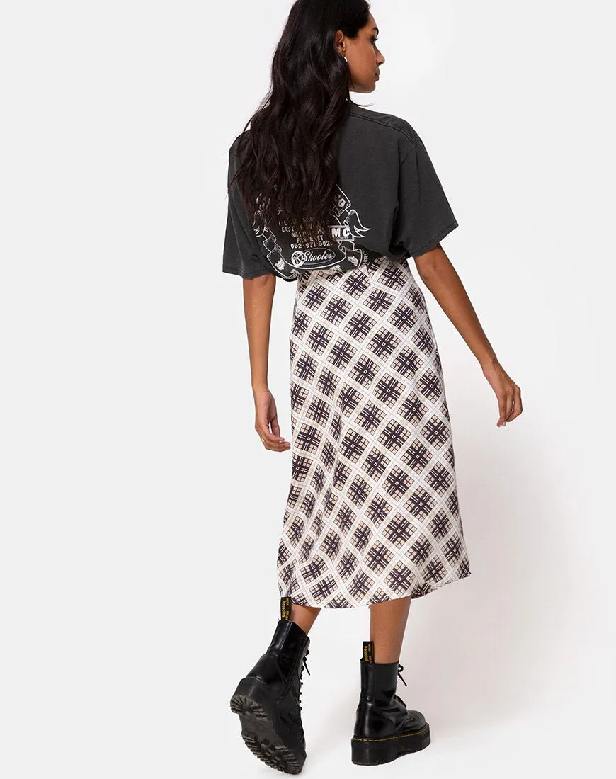 Saika Midi Skirt in Kate Check