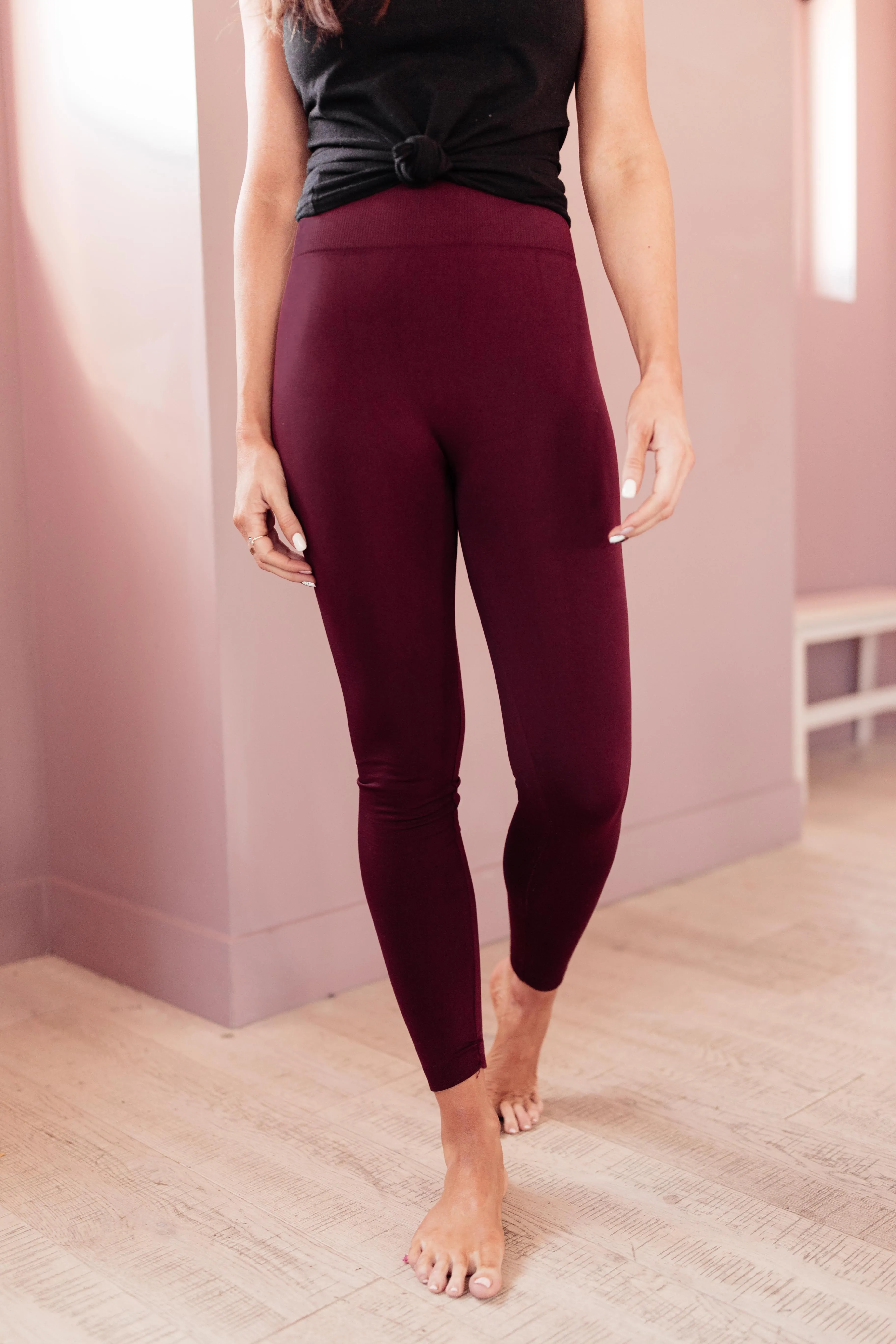 So Soft Inside Leggings in Burgundy