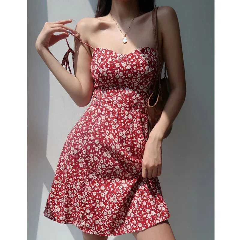 Summer Suspender Wear Sexy Floral Fashion Casual Daily Sleeveless Dress