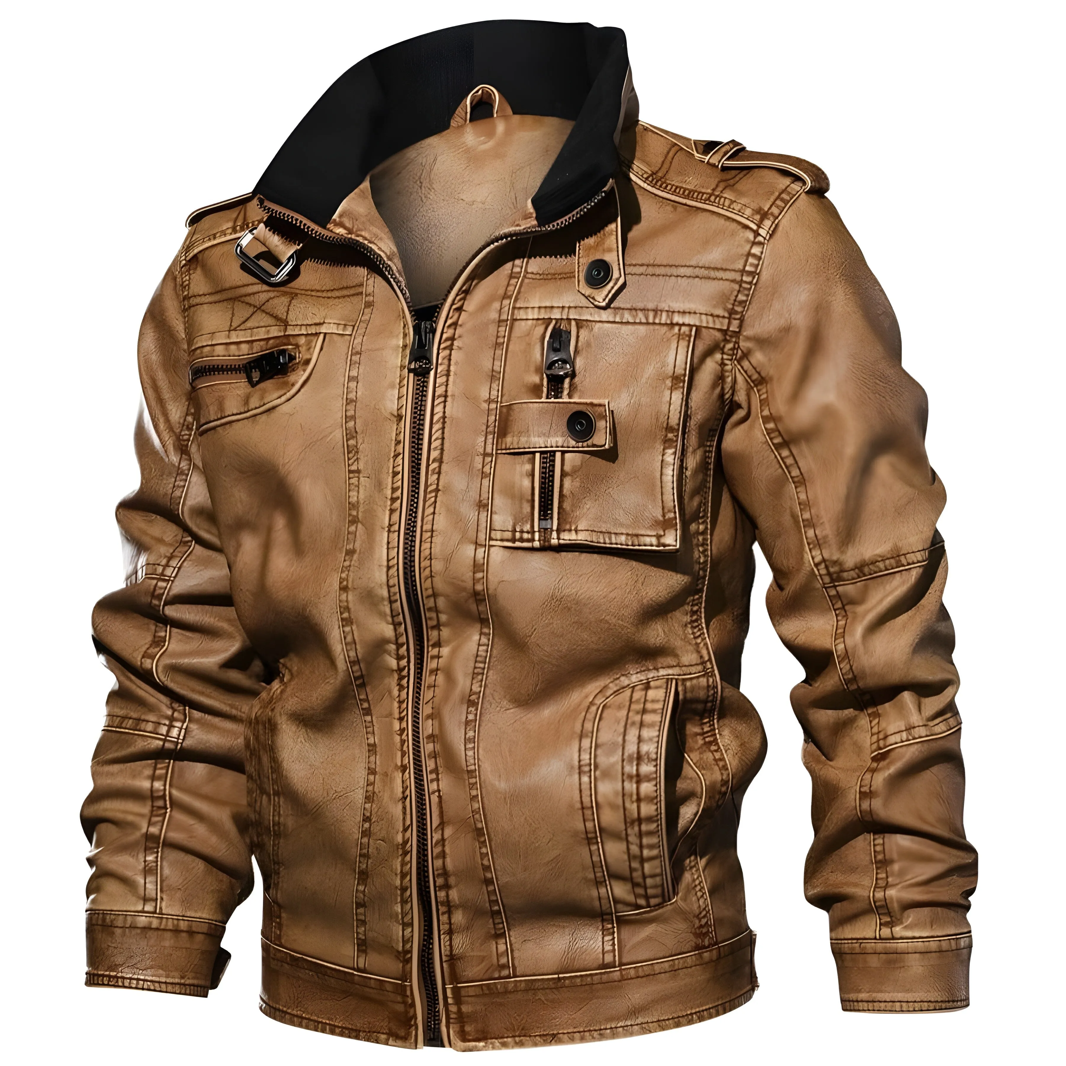 The Captain Faux Leather Aviator Jacket - Multiple Colors