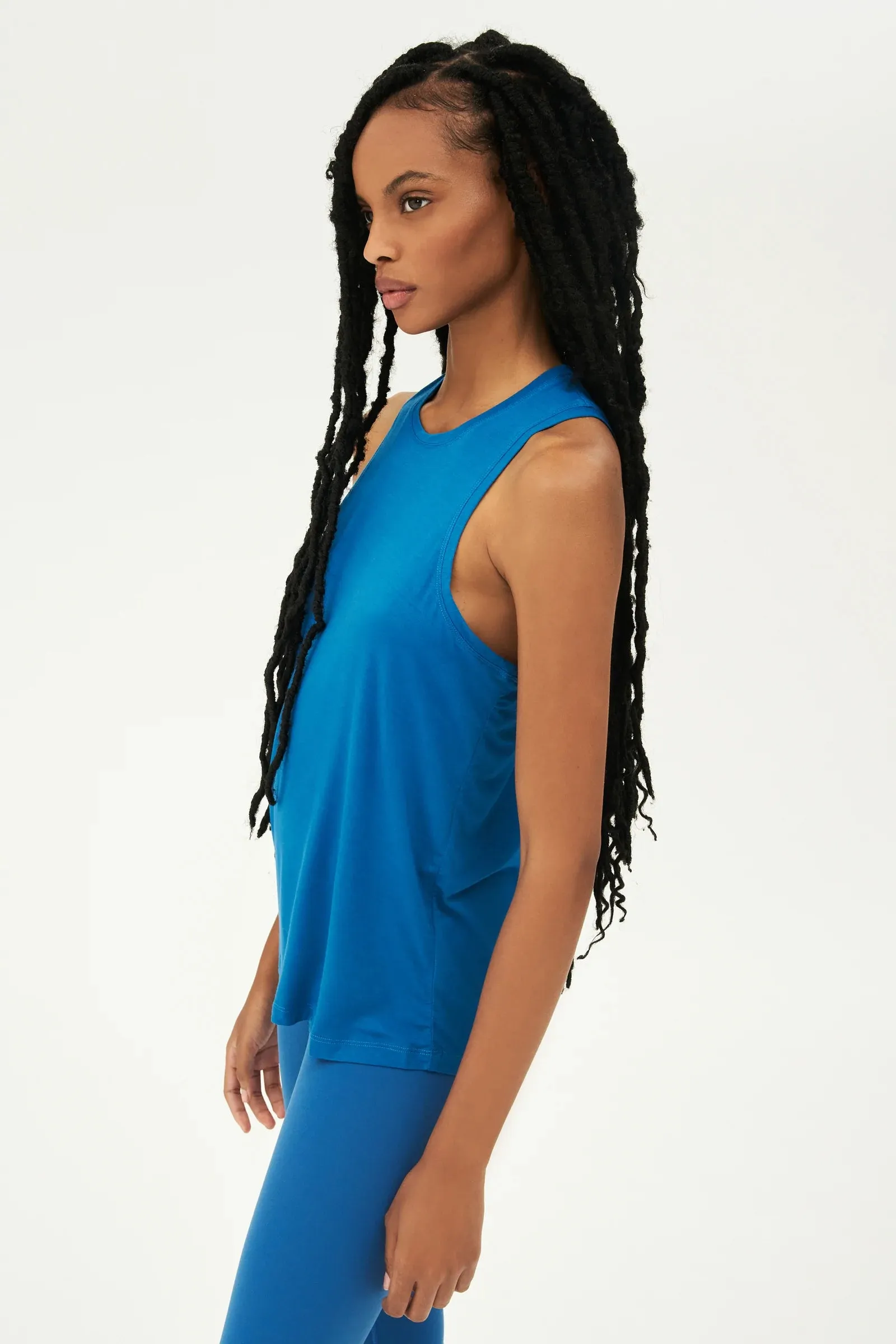 Toni Jersey Tank, Stone Blue