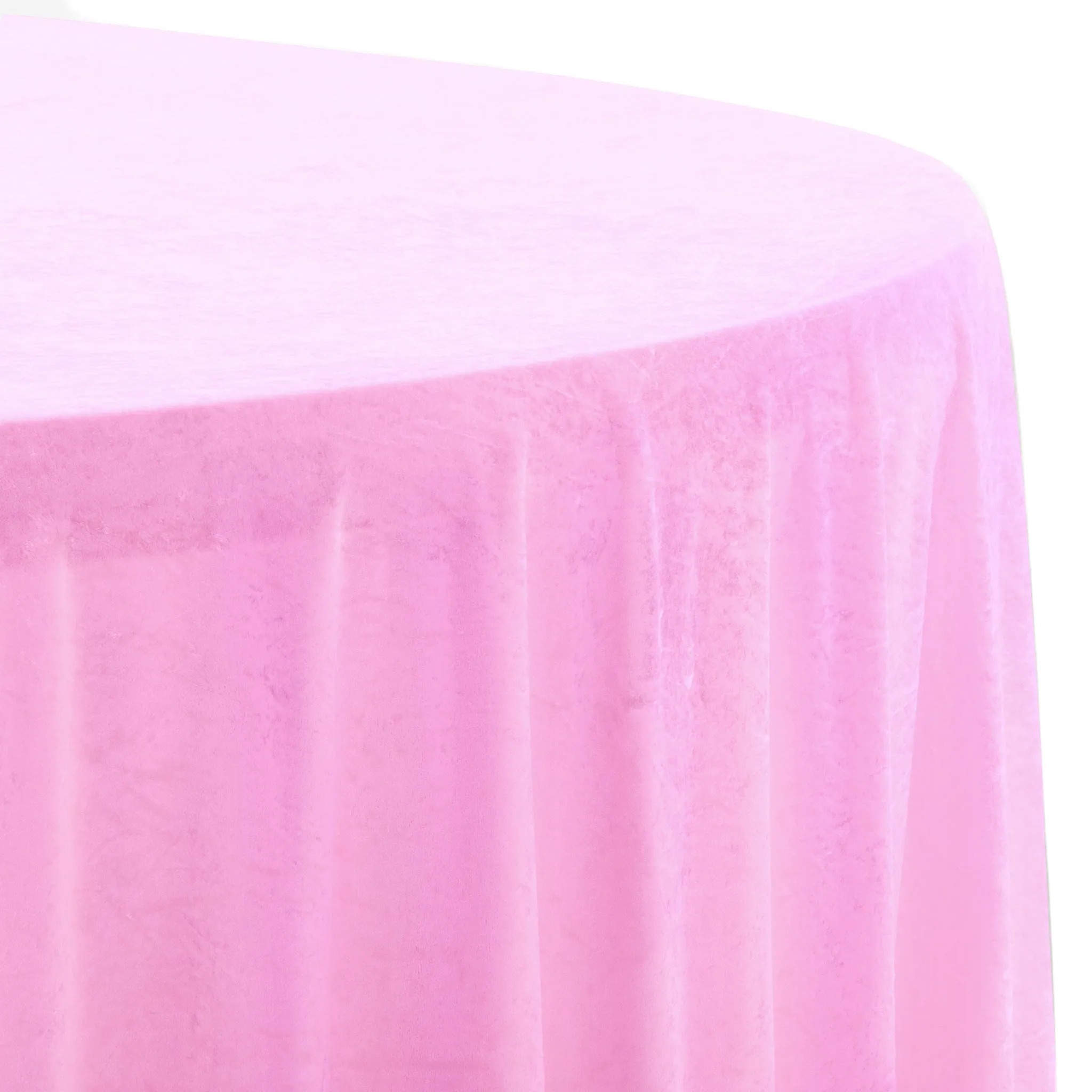 Velvet 132" Round Tablecloth - Pink